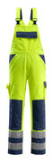 07169-470-171 Bib & Brace with kneepad pockets - hi-vis yellow/navy