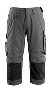 14149-442-1809 ¾ Length Trousers with kneepad pockets - dark anthracite/black