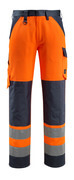 15979-948-17010 Trousers with kneepad pockets - hi-vis yellow/dark navy